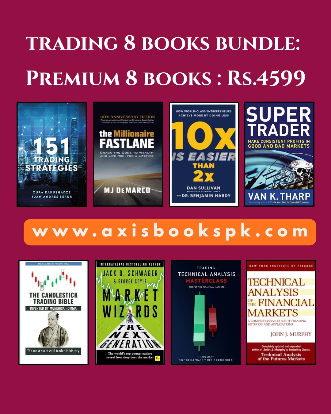 Trading 8 Books Bundle : Rs 4599+300 delivery