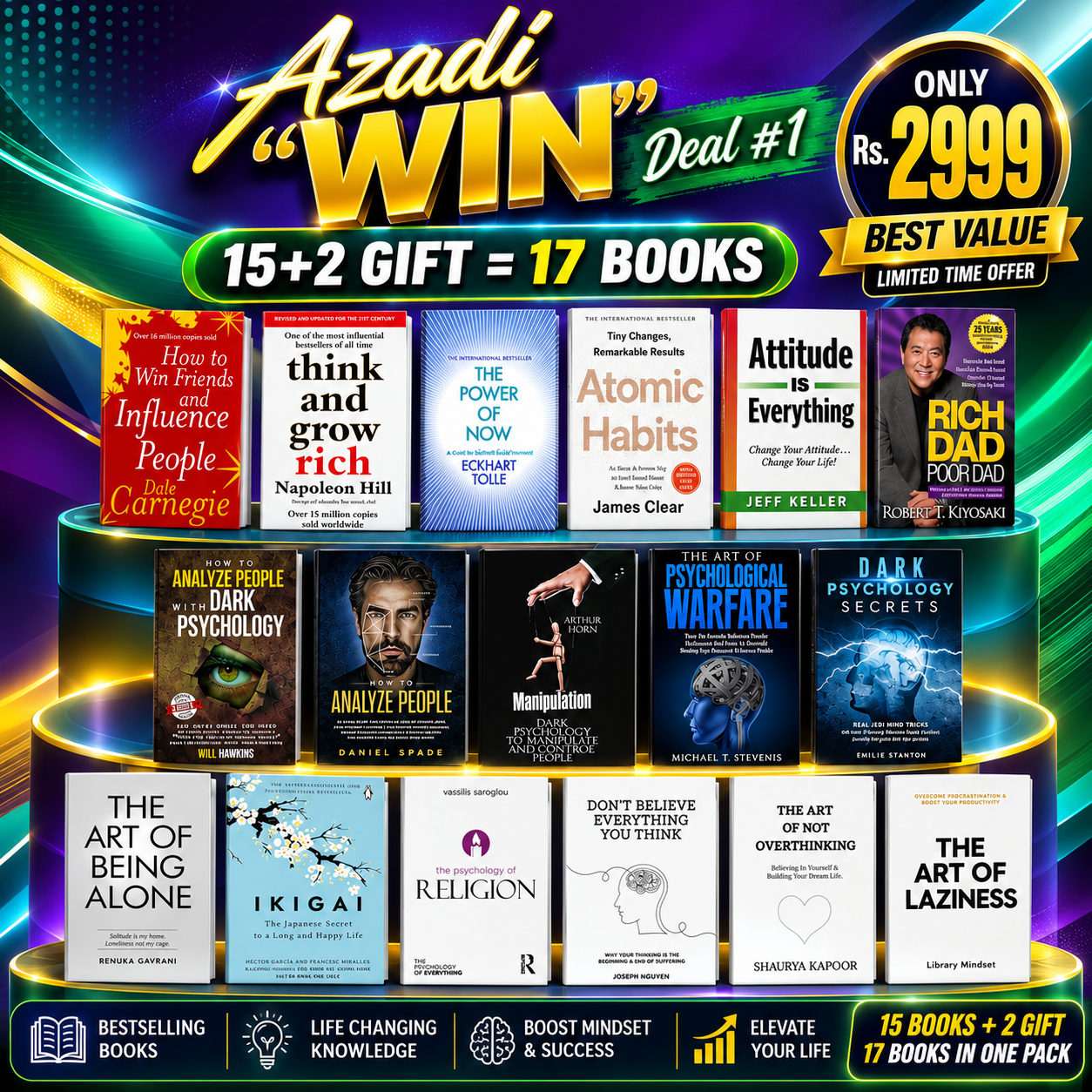Azadi "WIN" Deal #1 : 17 books Rs.2999