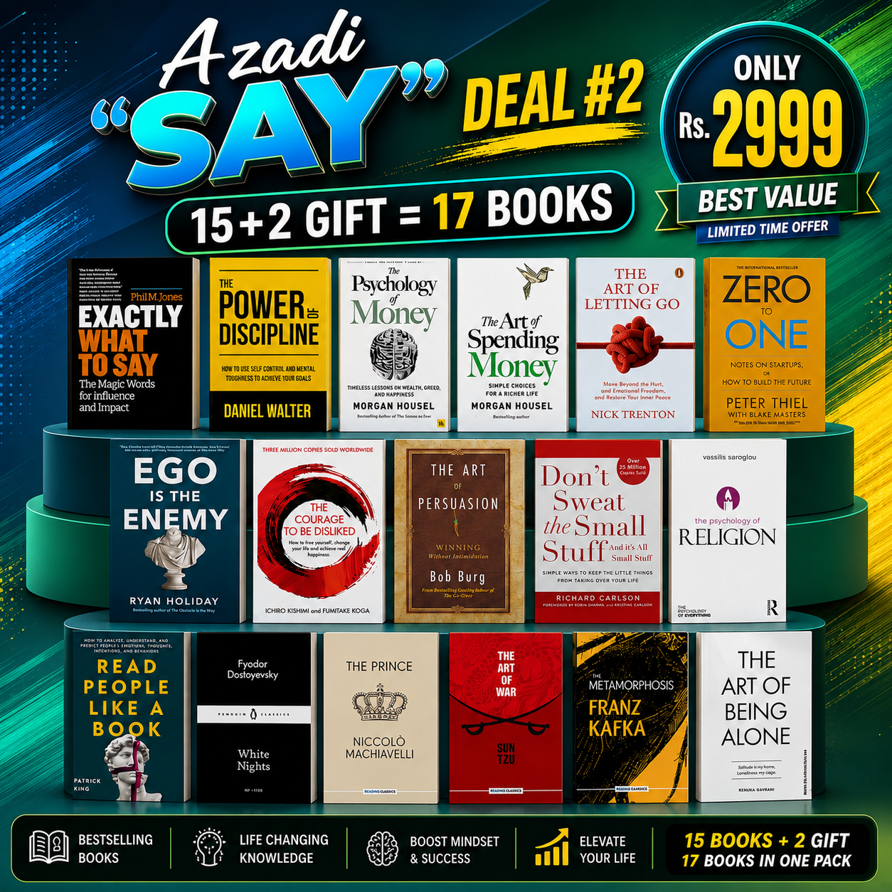 Azadi "SAY" Deal #2: 17 books Rs.2,999+300 DELIVERY