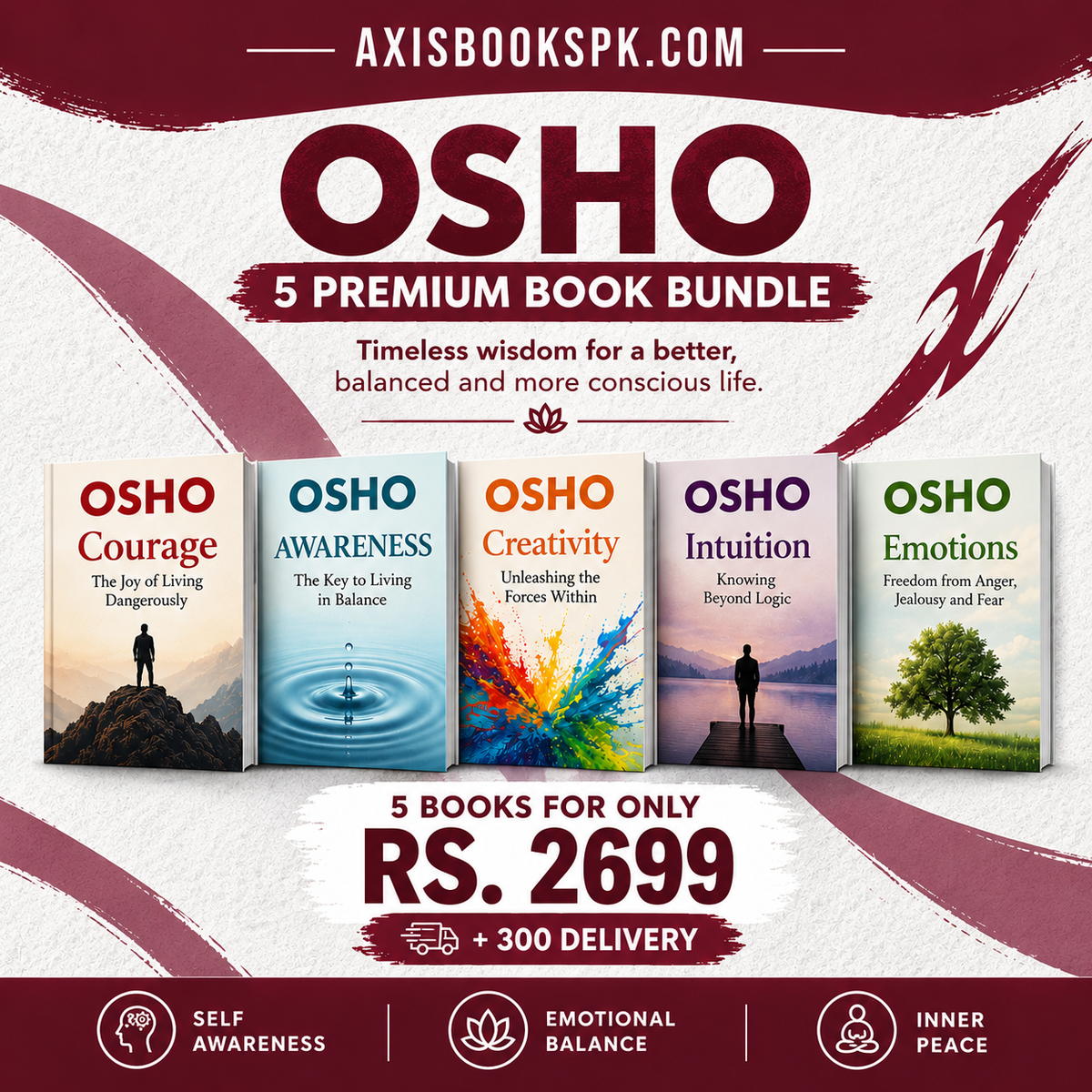 OSHO – 5 Premium Book Bundle Rs. 2699 + Rs. 300 Delivery