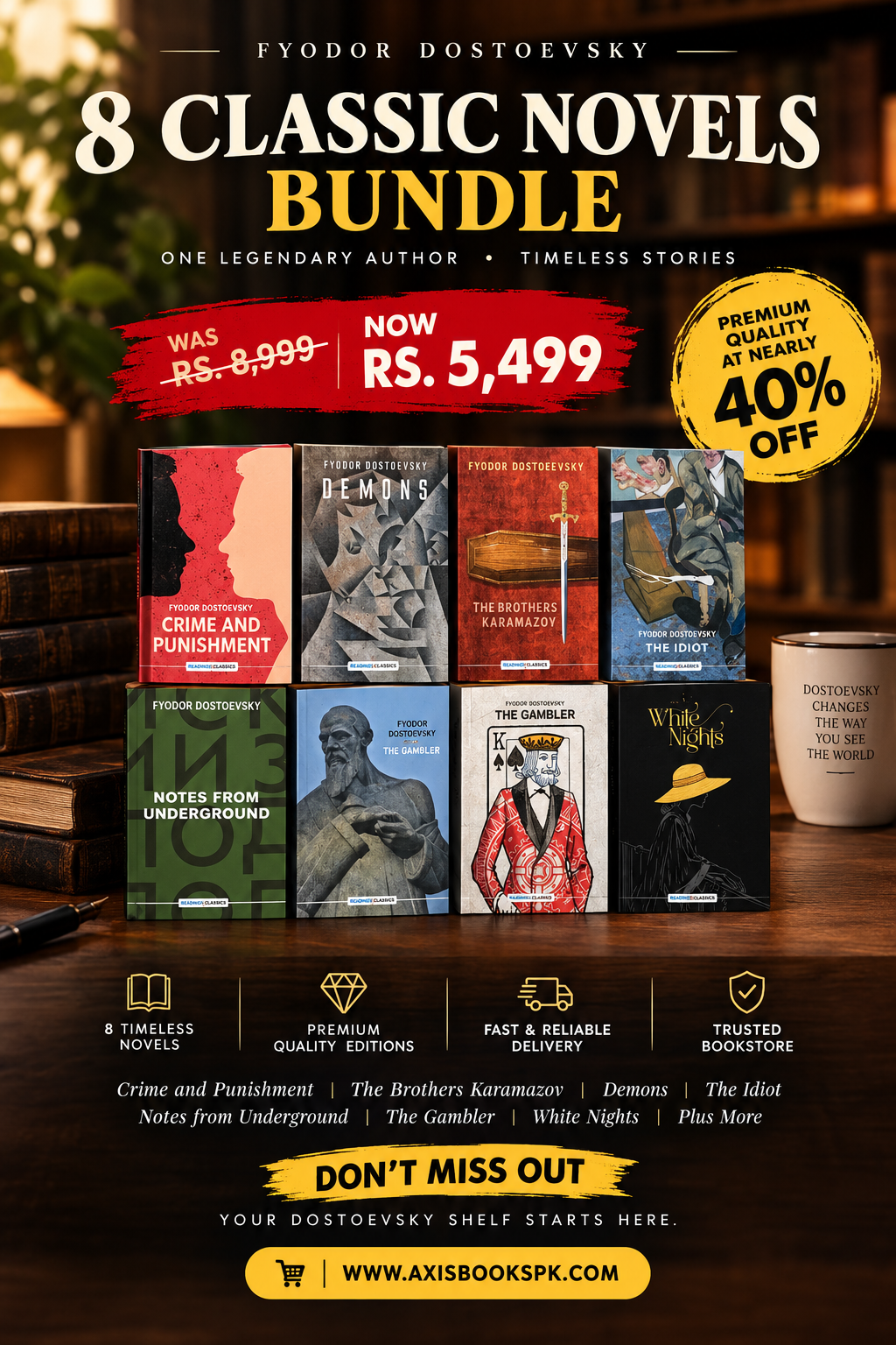 Fyodor Dostoevsky Set of 8 Books: Now Rs 5499