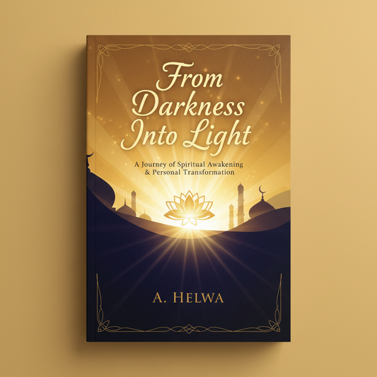 From Darkness Into Light by A. Helwa book cover - Spiritual journey to divine illumination