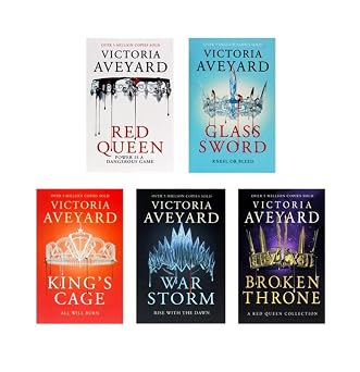 Red Queen five-book set including Glass Sword, King's Cage, War Storm and Broken Throne